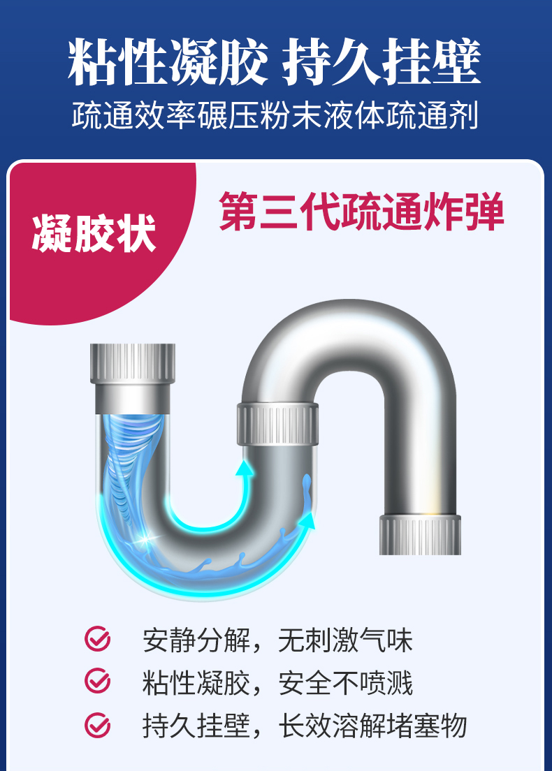 白倍極疏通管道凝膠炸彈 秒速溶解，告別管道堵塞困擾